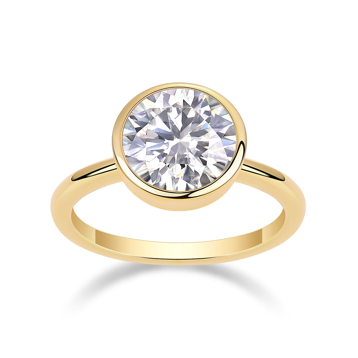 Large Round Moissanite Ring in S925 Silver for Luxury Fashion