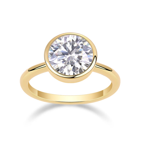 Large Round Moissanite Ring in S925 Silver for Luxury Fashion