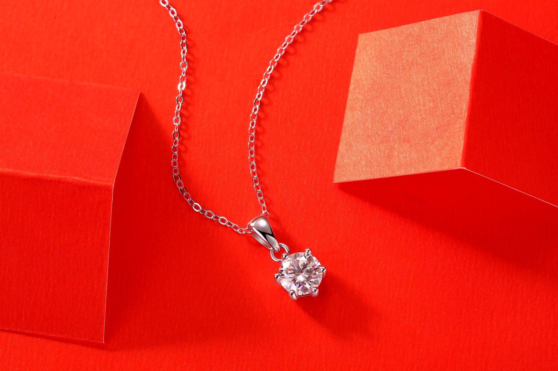 Breeze Dance Moissanite Pendant Necklace Set in S925 Silver