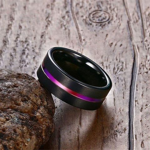 Bold Purple Fashion Ring with Geometric Design