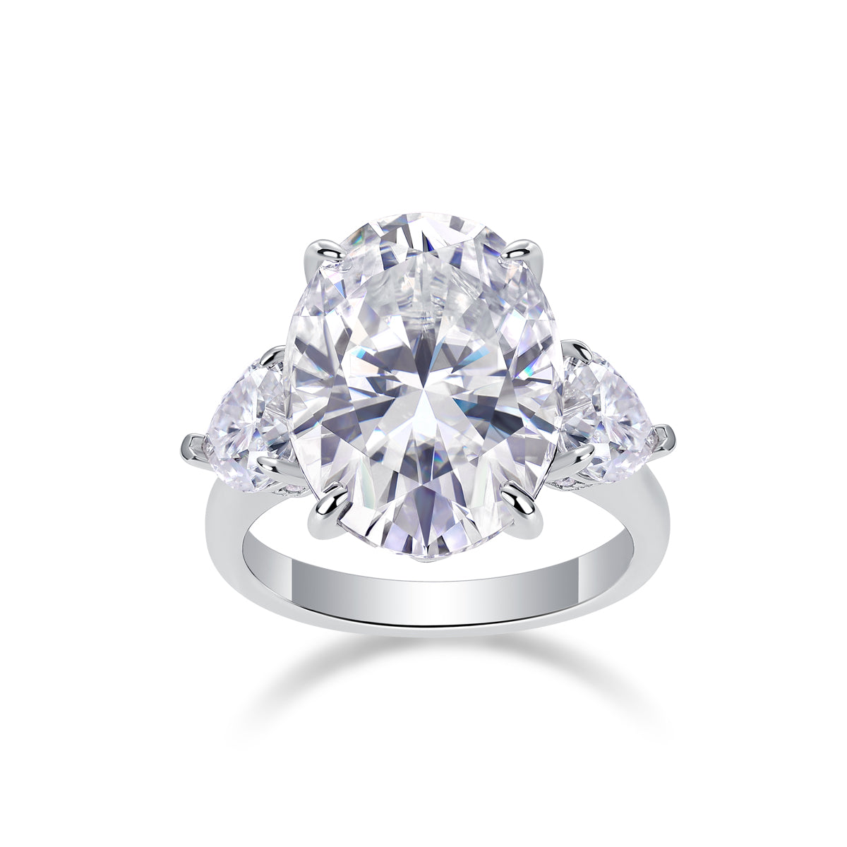 1Soul Resonance Oval Moissanite Ring in S925 Sterling Silver