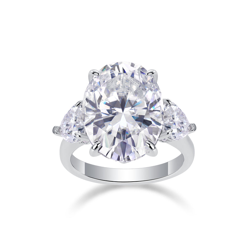 1Soul Resonance Oval Moissanite Ring in S925 Sterling Silver Modern Elegant Fine Jewelry - 1