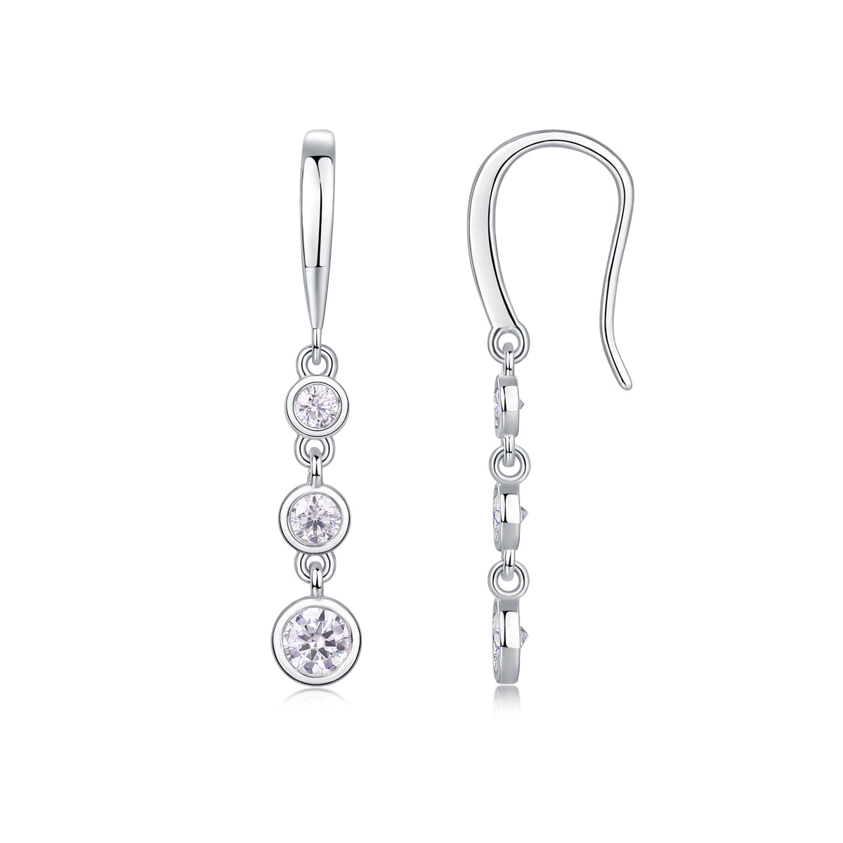 Classic Multi-Diamond Moissanite S925 Silver Drop Earrings