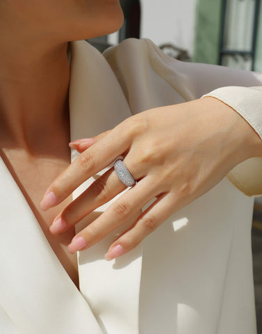 Moonlit Night Stars Moissanite Ring in S925 Sterling Silver Fashion Jewelry