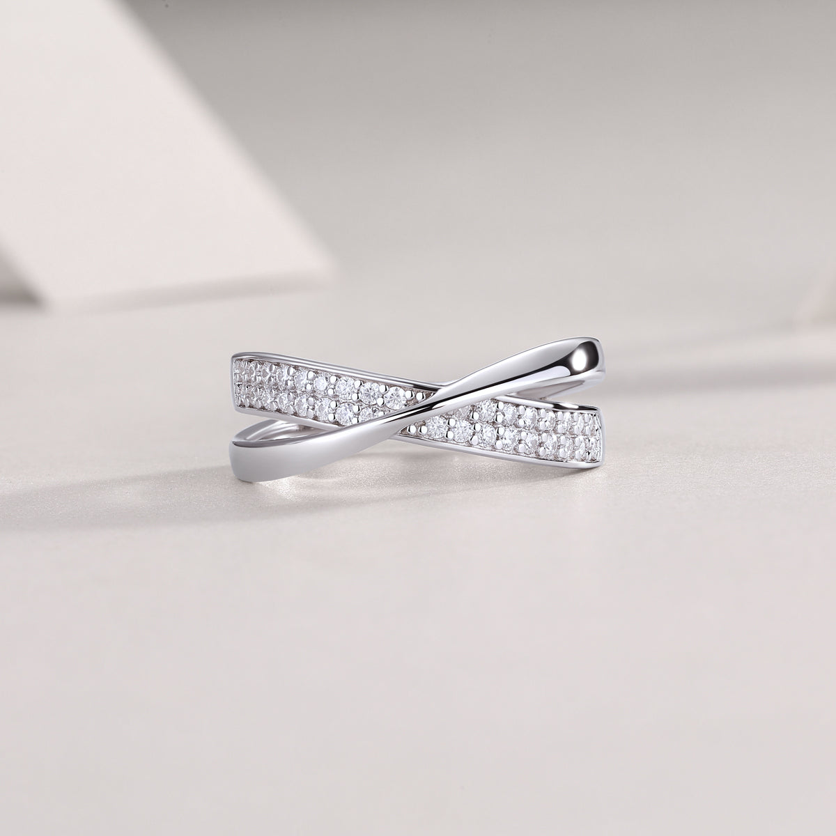 S925 Silver Moissanite Wrap Around Ring Luxury Fashion Jewelry