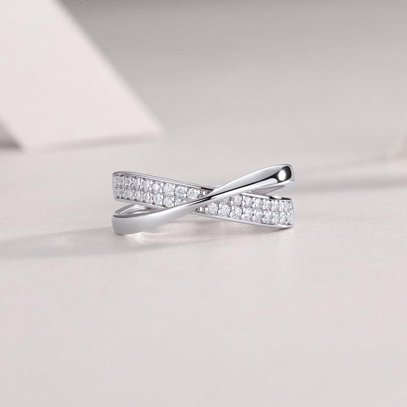 S925 Silver Moissanite Wrap Around Ring Modern Elegant Fine Jewelry - 7