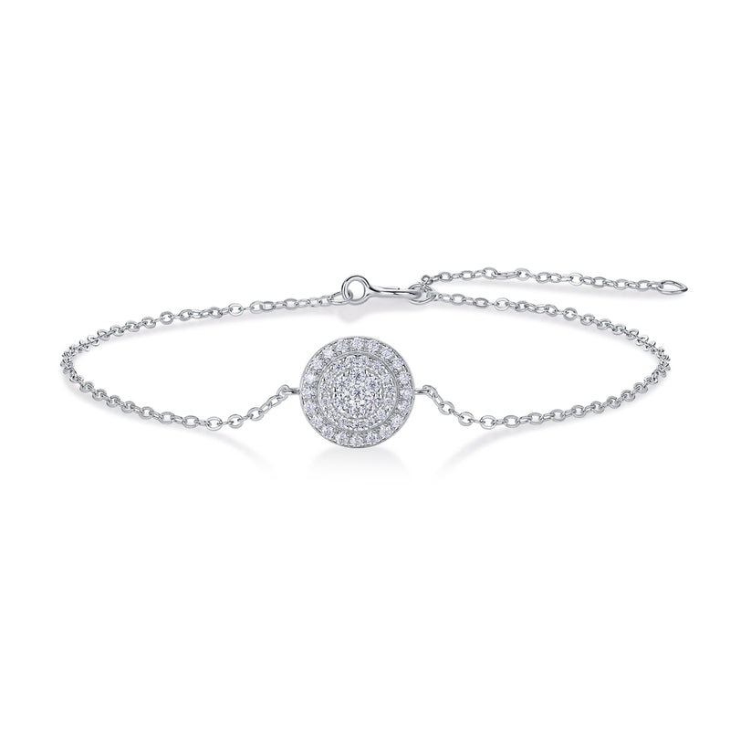 S925 Silver Moissanite Circle Pendant Bracelet Elegant Fine Jewelry - 2