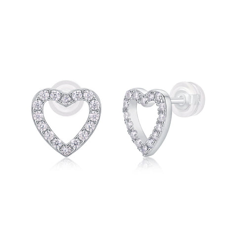 S925 Sterling Silver Heart-Shaped Moissanite Stud Earrings Modern Elegant Design