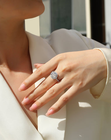 1Starlight Shining 3-Carat Moissanite S925 Sterling Silver Ring Set