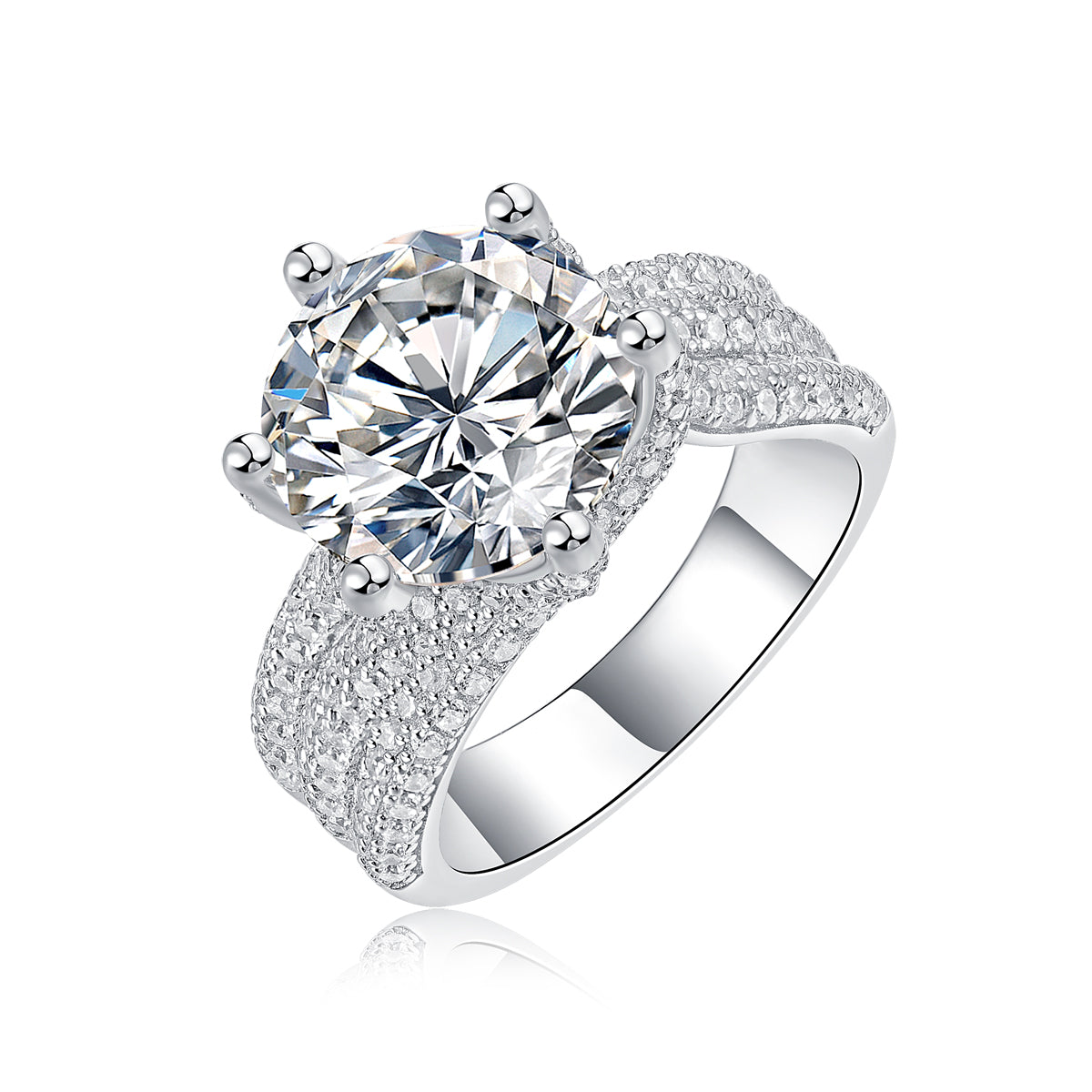 Luxury 5 Carat Moissanite Ring in S925 Silver