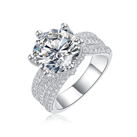 Luxury 5 Carat Moissanite Ring in S925 Silver