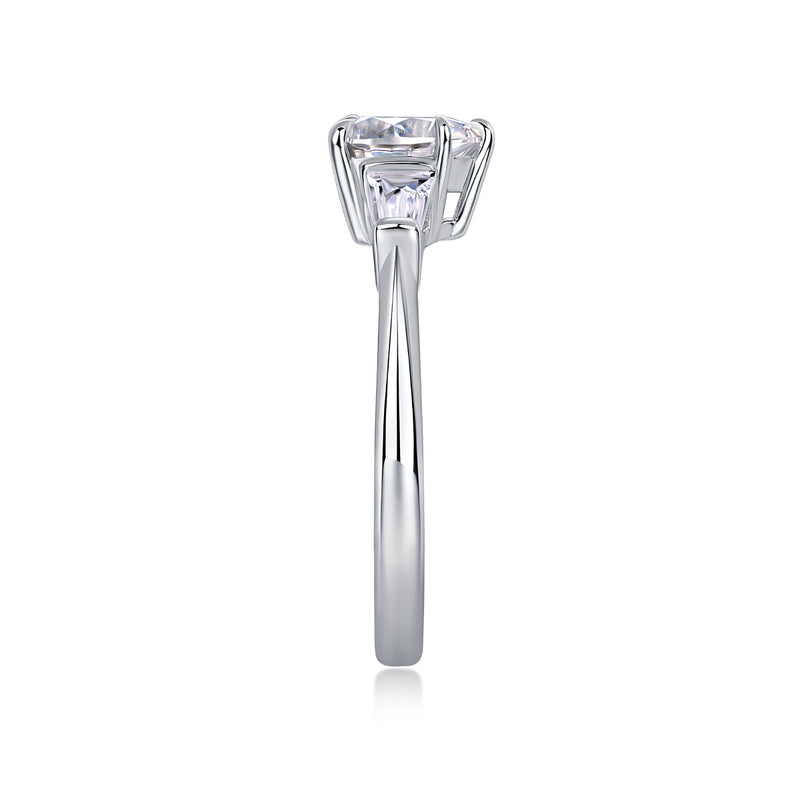 Heart-Shaped Moissanite Silver Ring S925 Luxury Fine Jewelry - 1