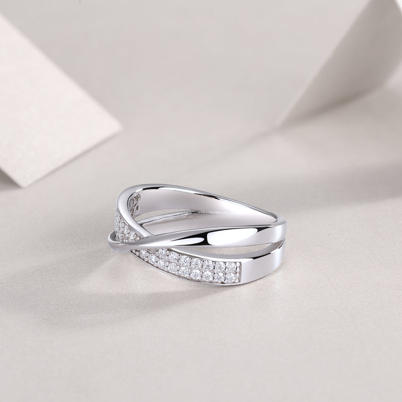 S925 Silver Moissanite Wrap Around Ring Modern Elegant Fine Jewelry - 8