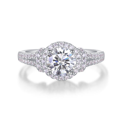 S925 Silver Large Moissanite Wedding Ring Elegant Sparkling Design