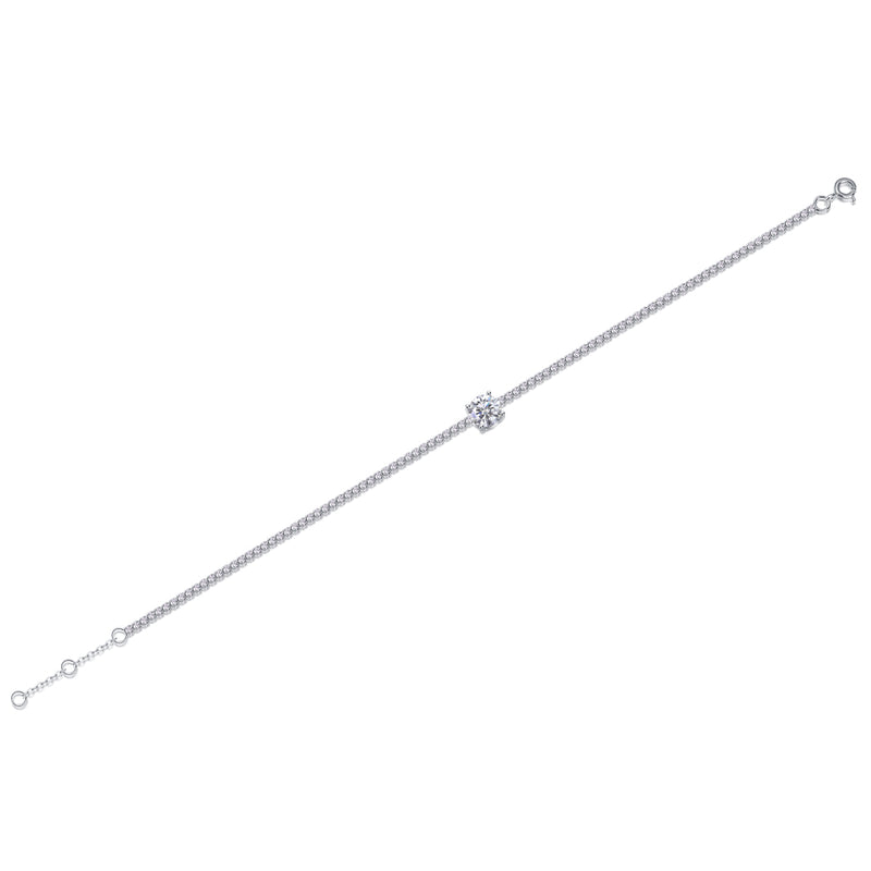 Luxury S925 Silver Moissanite Bracelet 1 Carat Elegant Design - 1