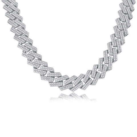 S925 Silver Moissanite Necklace Luxury Interlocking Link Chain