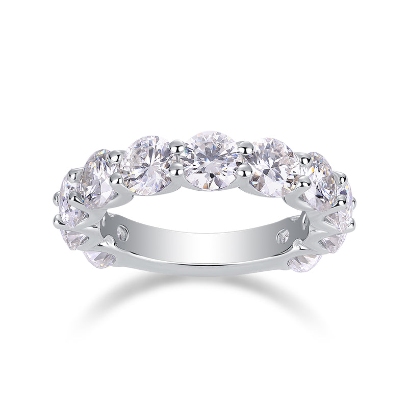 Luxury Moissanite S925 Silver Eternity Ring for Bridal Fashion - 2