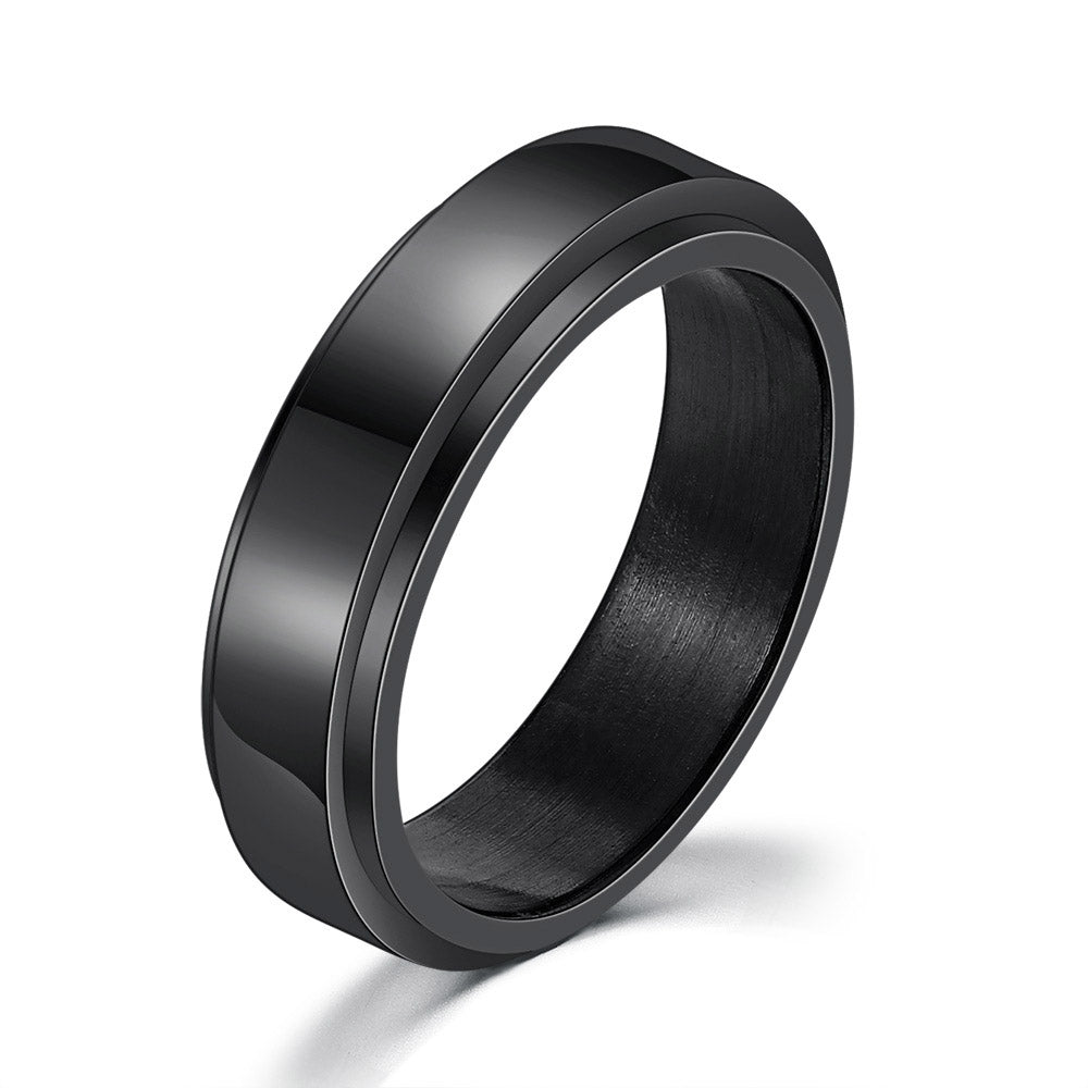 Bold Titanium Steel Ring with Roman Numerals for Men