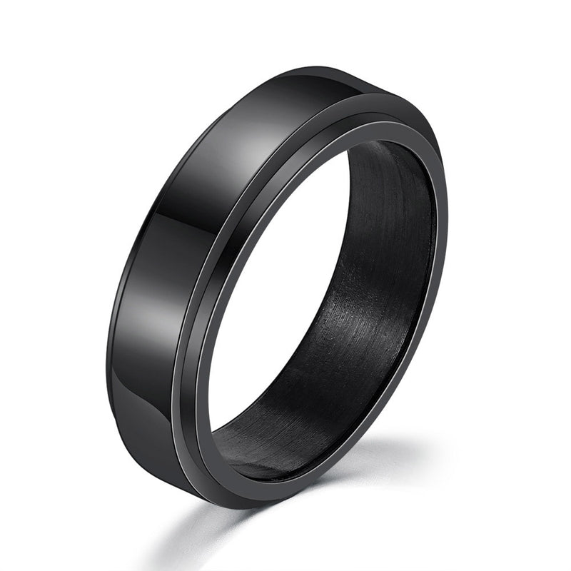 Bold Titanium Steel Ring with Roman Numerals for Men - 14