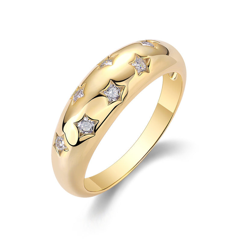 S925 Silver Moissanite Wedding Ring Set - 3