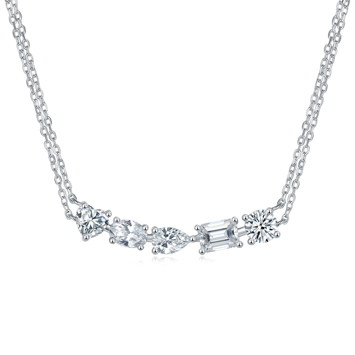1Galaxy Moissanite Pendant Set in S925 Sterling Silver with Platinum Plating