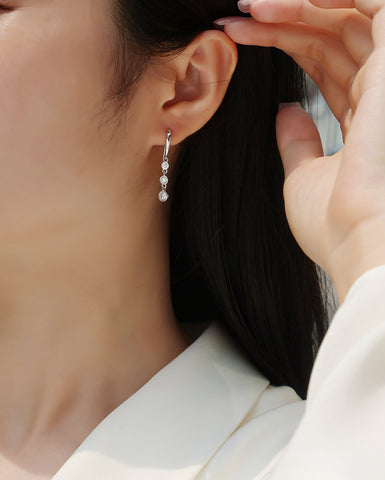 Classic Multi-Diamond Moissanite S925 Silver Drop Earrings