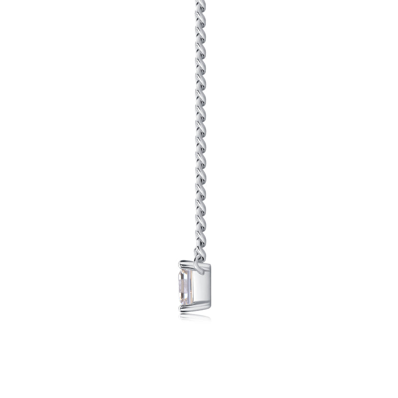 S925 Sterling Silver Square Moissanite Pendant Necklace Modern Elegant Fine Jewelry - 1