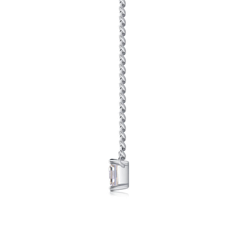 S925 Sterling Silver Square Moissanite Pendant Necklace Fashion Jewelry