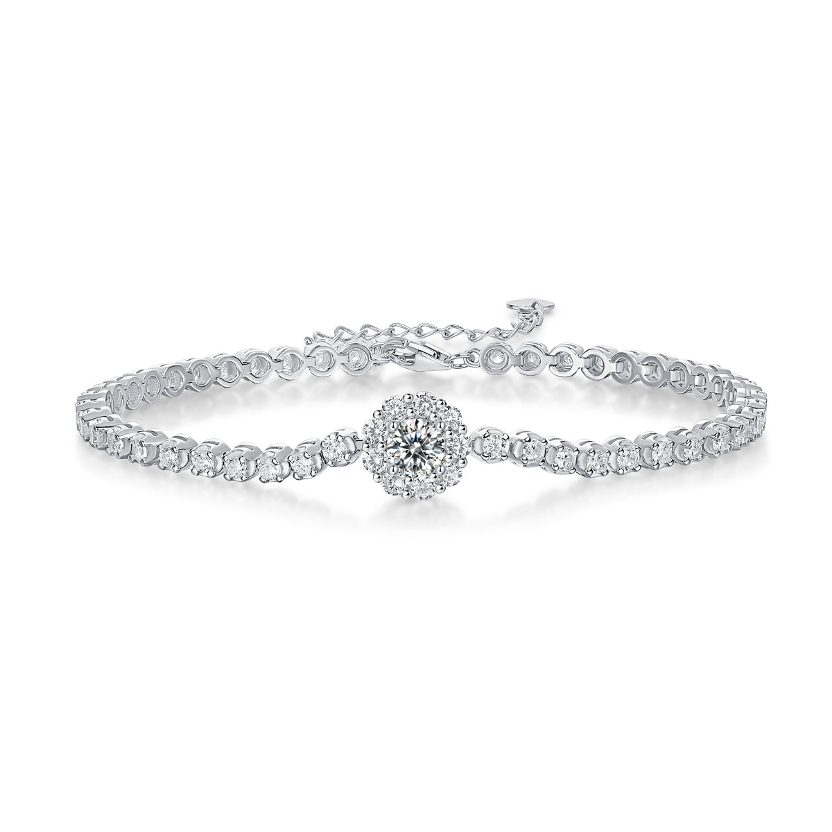 S925 Silver Moissanite Tennis Bracelet Luxury Fashion Jewelry