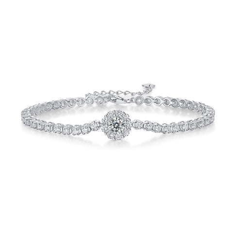 S925 Silver Moissanite Tennis Bracelet Luxury Fashion Jewelry