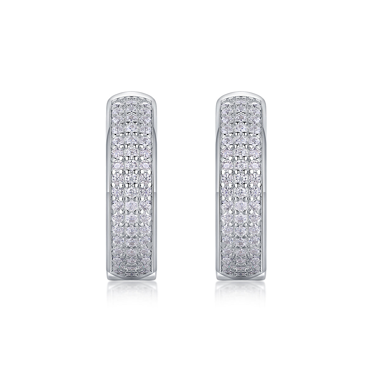 S925 Sterling Silver Moissanite Stud Earrings Set with Platinum-Plated Diamonds