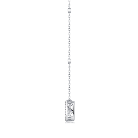 1Sweet Fashionable Moissanite Pendant Necklace Set in S925 Sterling Silver with Platinum Plating