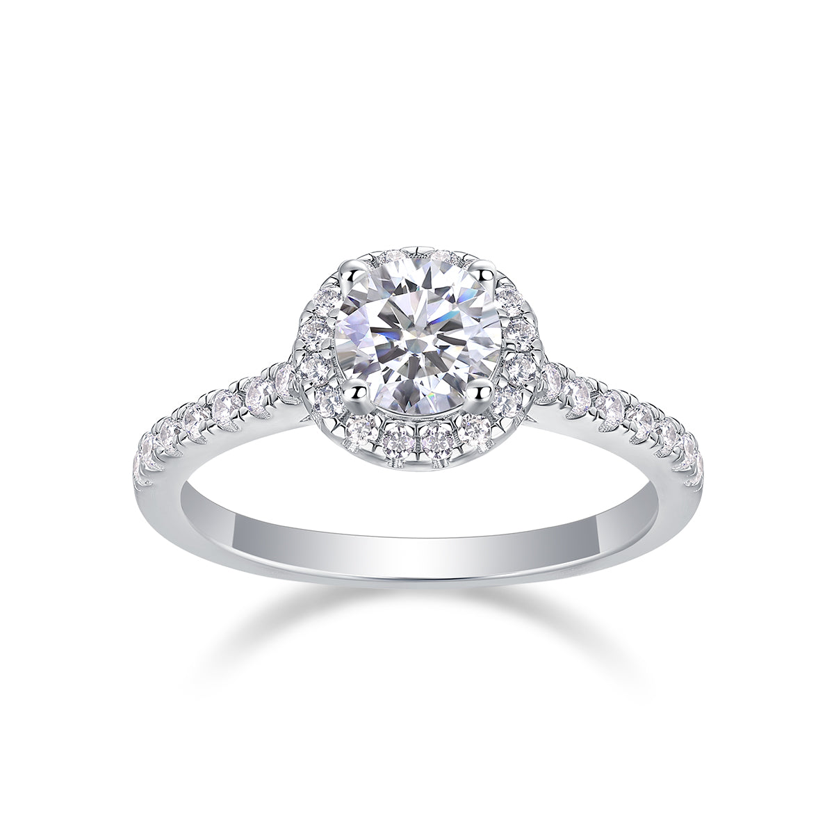 1 Carat Moissanite Silver Ring Luxury Fashion Statement Ring