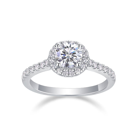 1 Carat Moissanite Silver Ring Luxury Fashion Statement Ring
