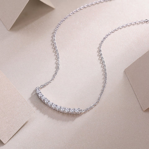 S925 Sterling Silver Moissanite Pendant Necklace Set Elegant Minimalist Design