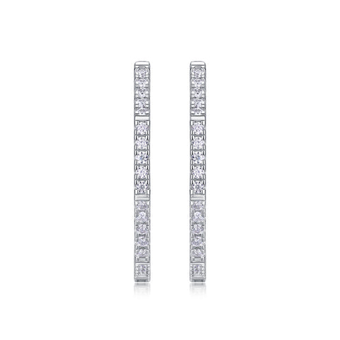 Modern Star Moissanite Earrings in S925 Sterling Silver Elegant Hoop Design