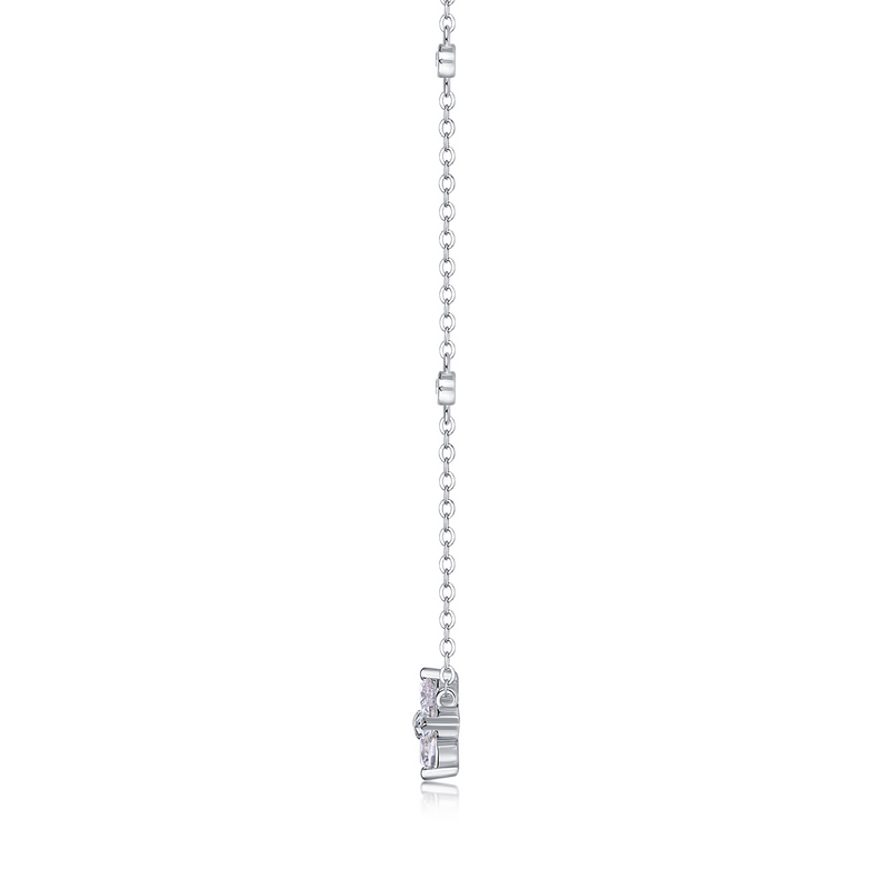 Sweetheart Halo 2-Carat Moissanite Pendant Necklace in Sterling Silver - 1