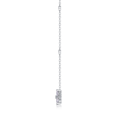 Sweetheart Halo 2-Carat Moissanite Pendant Necklace in Sterling Silver