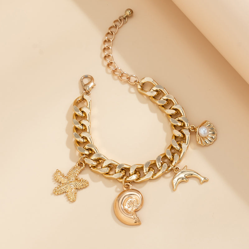 Boho Beach Charm Necklace and Bracelet Set for Women - 8