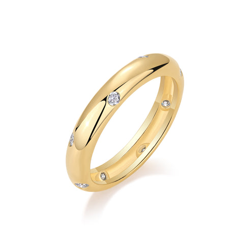 Starry Moissanite Silver Ring Wedding Band Elegant Fashion Jewelry