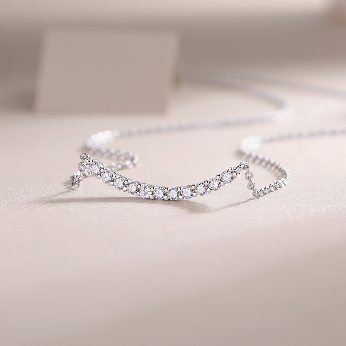 S925 Sterling Silver Moissanite Pendant Necklace Set Elegant Minimalist Design