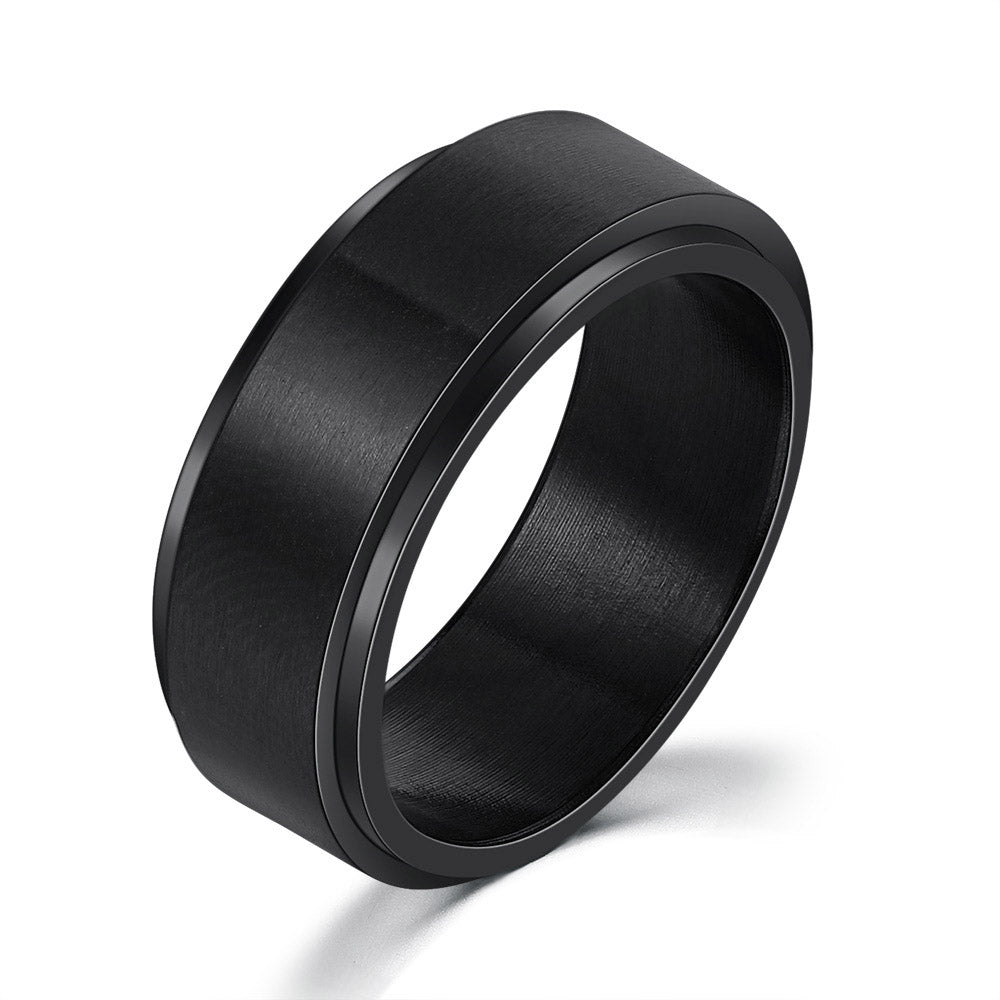 Bold Titanium Steel Ring with Roman Numerals for Men