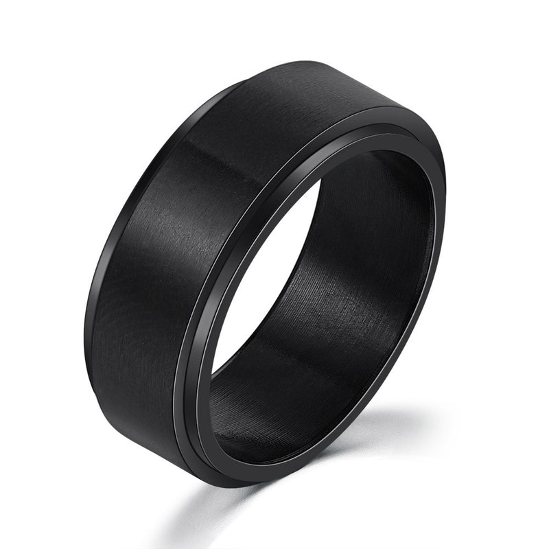 Bold Titanium Steel Ring with Roman Numerals for Men - 13