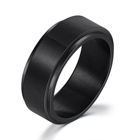 Bold Titanium Steel Ring with Roman Numerals for Men