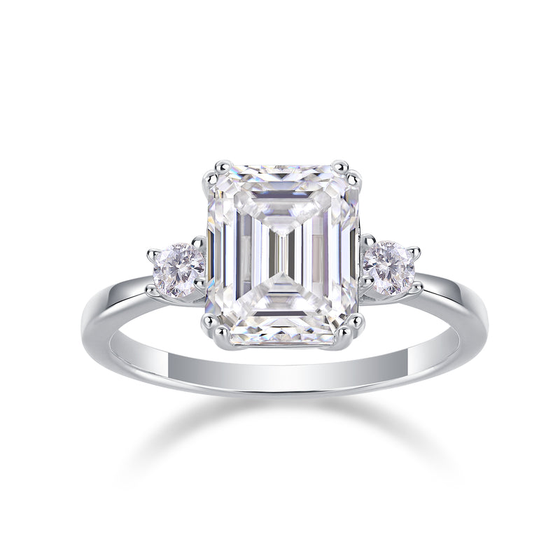 Luxury Moissanite Octagonal Ring in S925 Silver Bridal Jewelry - 2