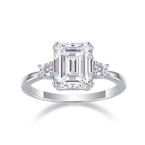 Luxury Moissanite Octagonal Ring in S925 Silver Bridal Jewelry
