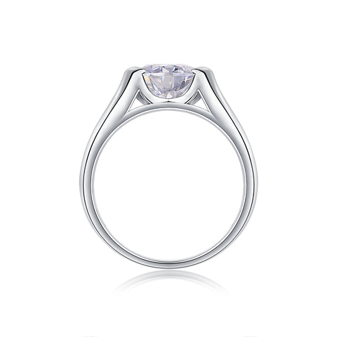 Luxury 2 Carat Moissanite S925 Silver Wedding Ring Modern Elegant Design