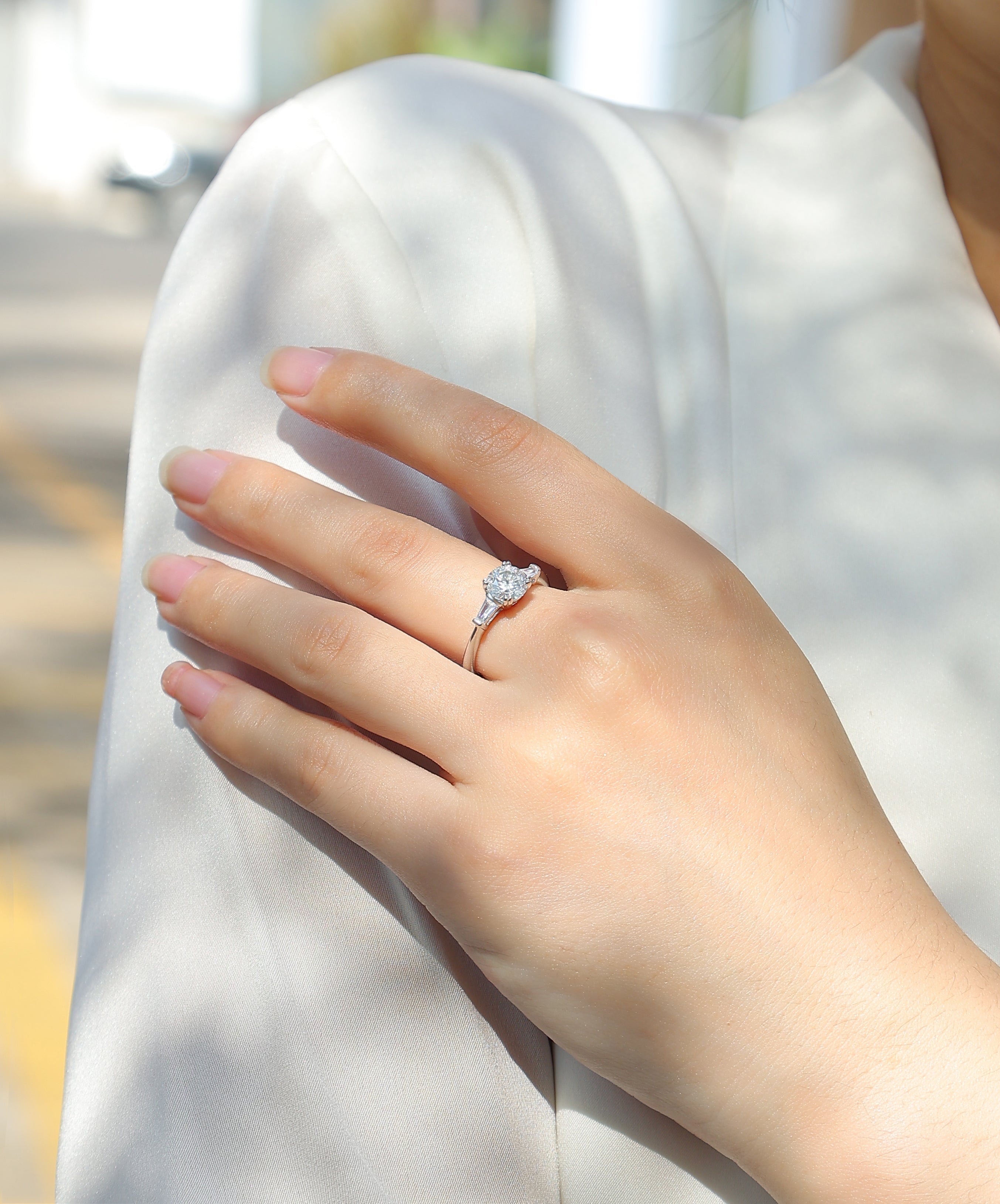 Classic Moissanite Wedding Ring Set in S925 Silver