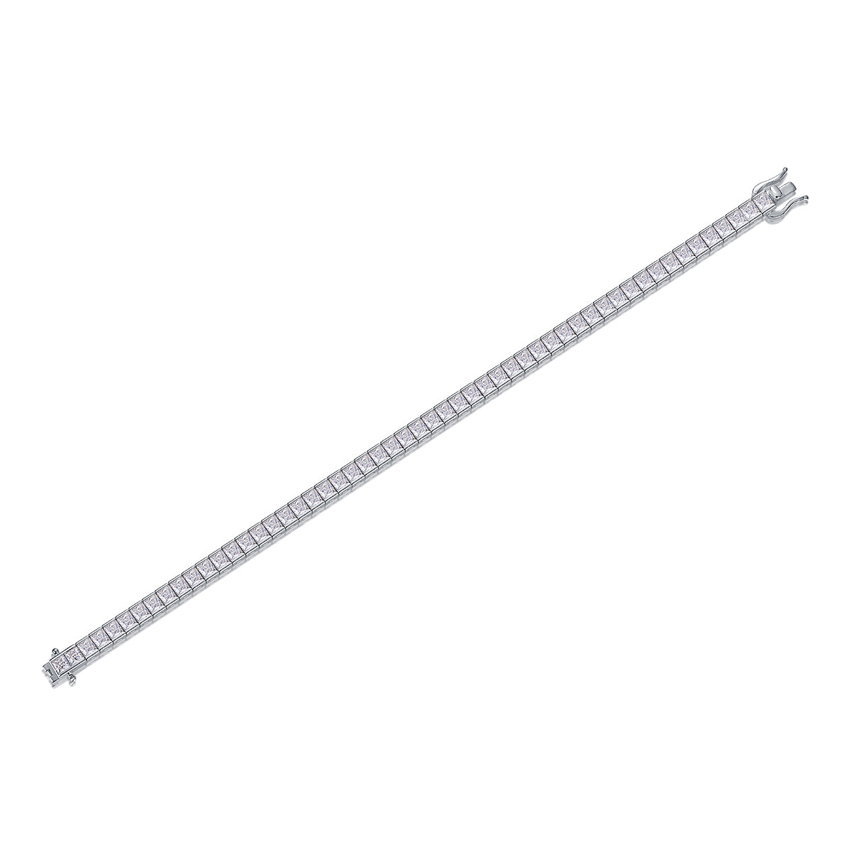 S925 Silver Moissanite Square Diamond Tennis Bracelet Luxury Fashion Jewelry