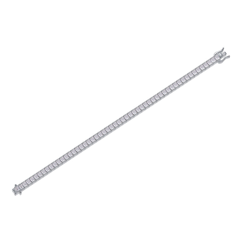 S925 Silver Moissanite Square Tennis Bracelet Luxury Fine Jewelry - 1